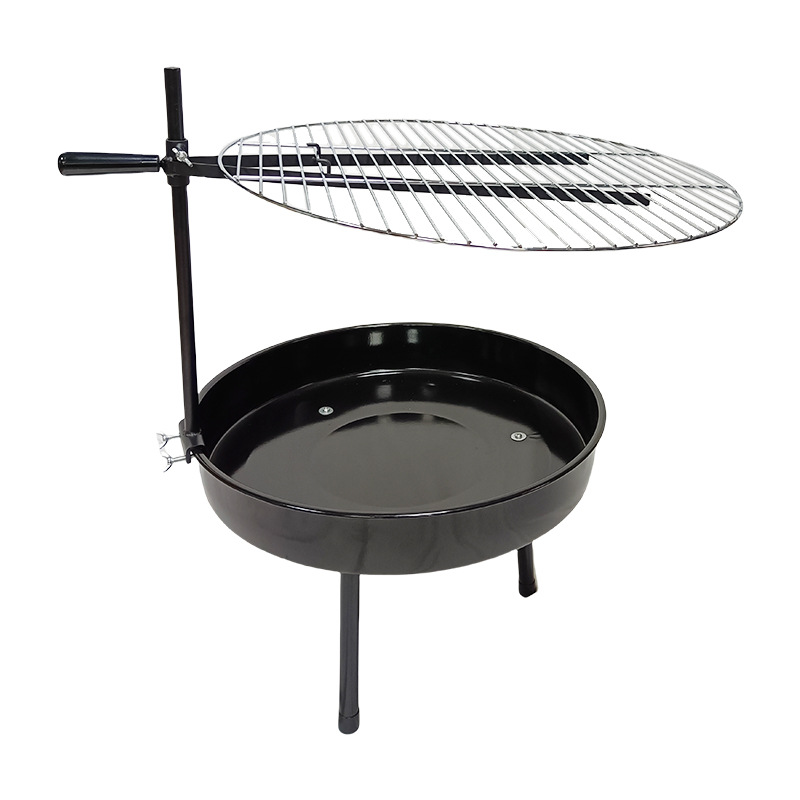 焚き火台 二段式網付き円形焚き火台ソロキャンプ用