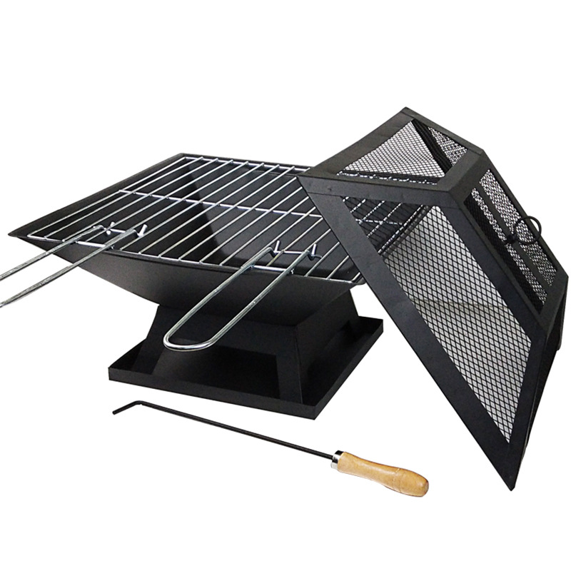 焚き火台 折り畳み式多機能焚き火台ソロ用焼き網セット