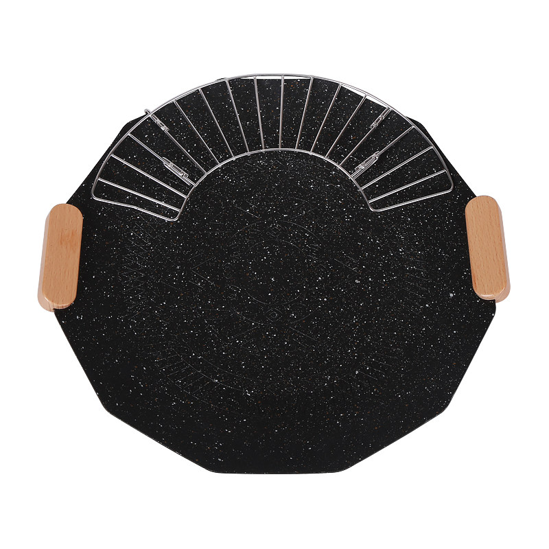 焚き火台 扇型大理石風焼肉プレート付き電気式卓上調理台 テーブル