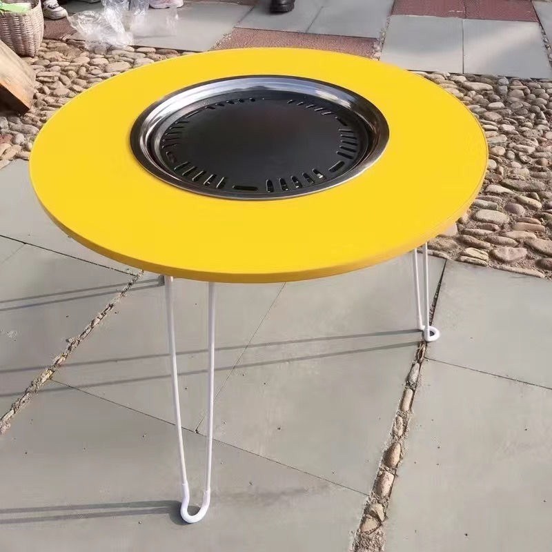 焚き火台 円形調理台一体型焚き火台テーブル