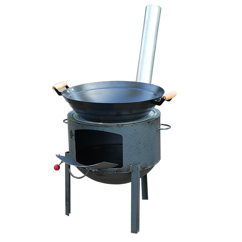 焚き火台 多機能加厚式炒め鍋付き焚き火台 ソロ