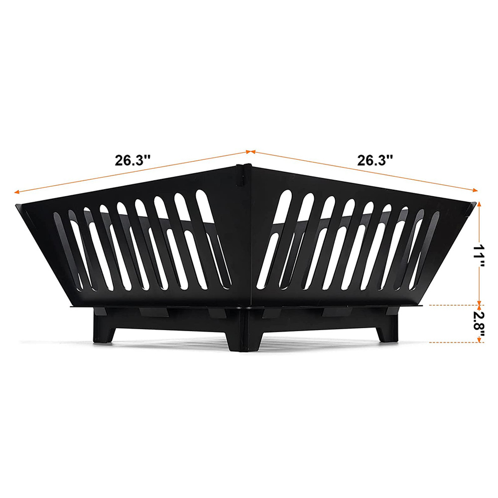 組立式スリット通気型角型焚き火台ソロ仕様