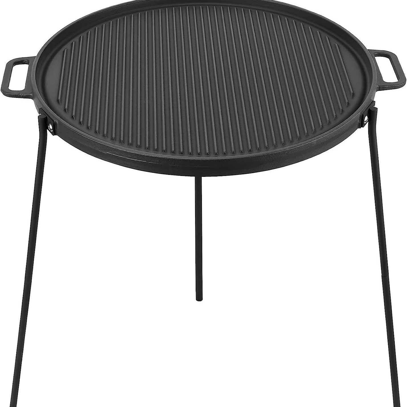 焚き火台 三脚式円形鉄板付き焚き火台 ソロ