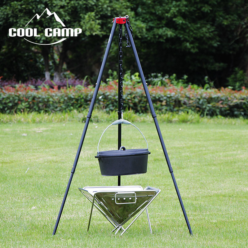 焚き火台 三脚吊り下げ式ファイヤーディスク調理台セット