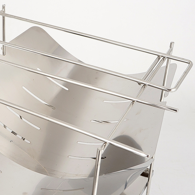 ステンレス製二段式折りたたみ焚き火台