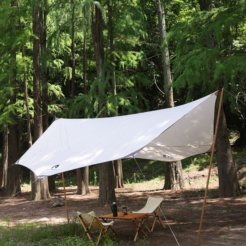 森林サイト対応大型木製ポール付きレクタタープ