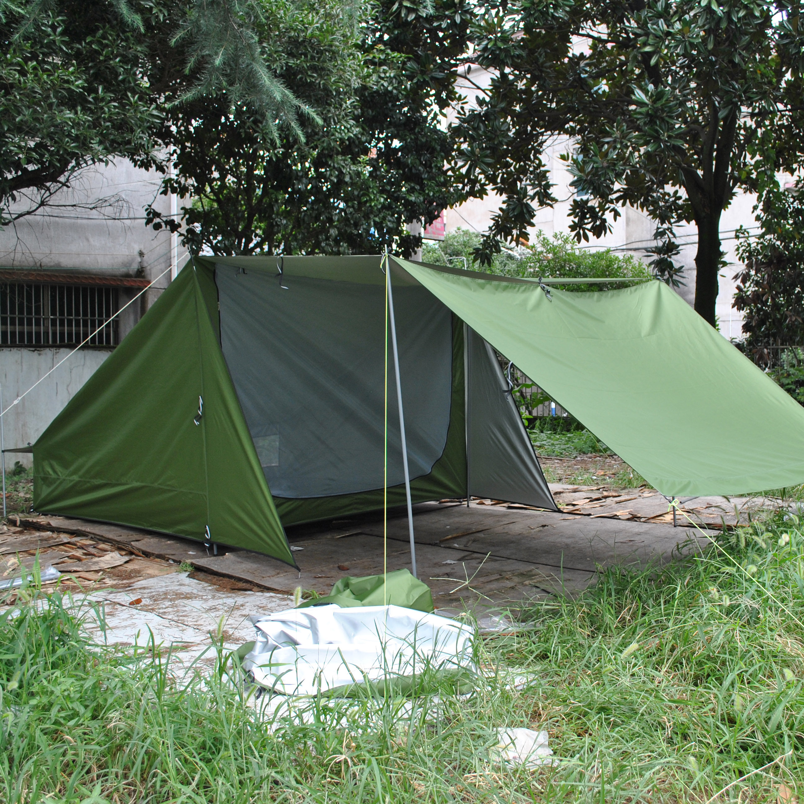 タープ 多機能防水タープ付き蚊帳テント一体型