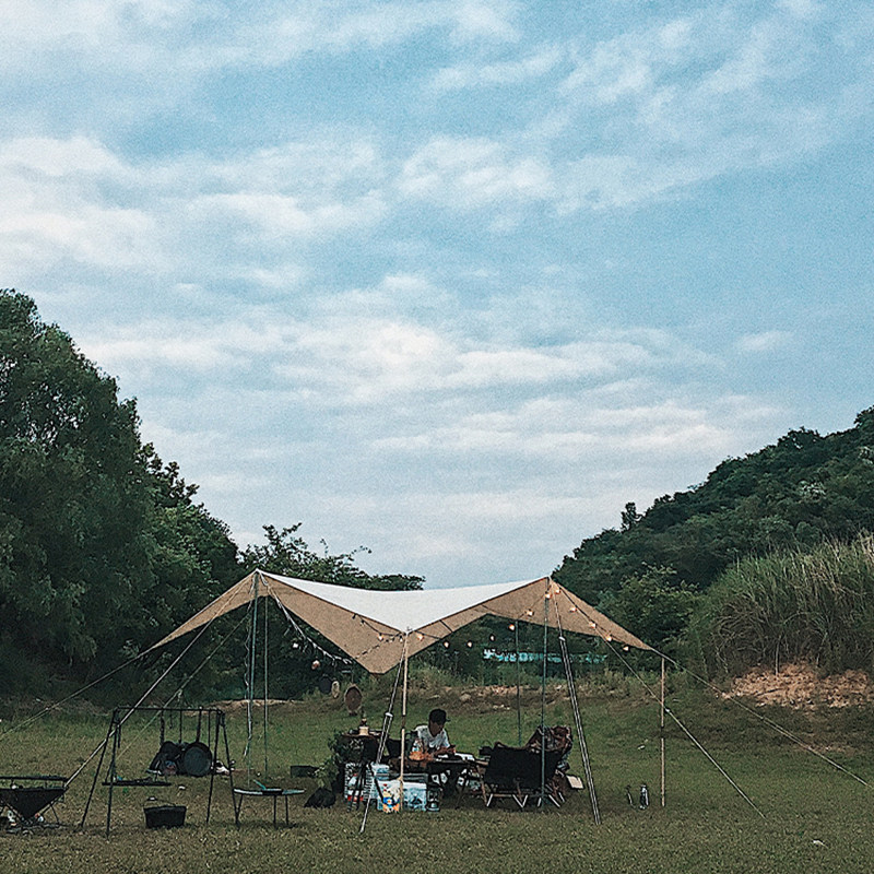 タープ 大型六角形防水タープ専用収納袋付き