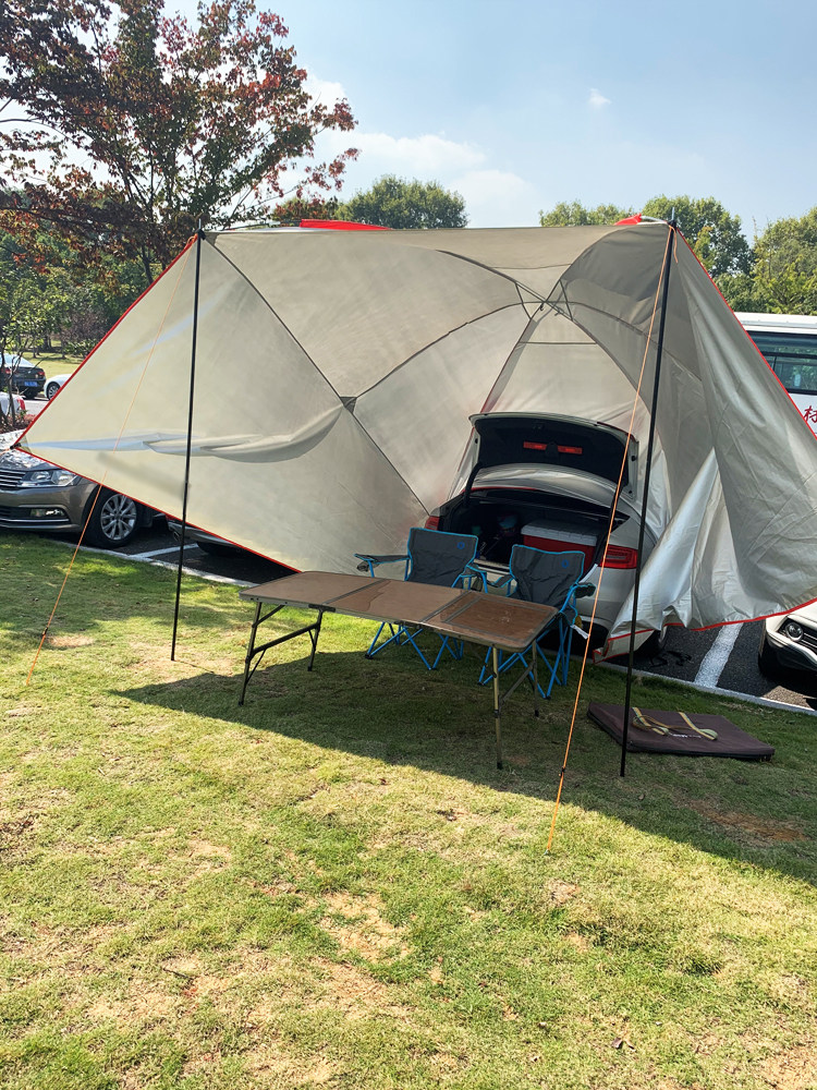 タープ 車連結型広域日除けタープ遮光仕様