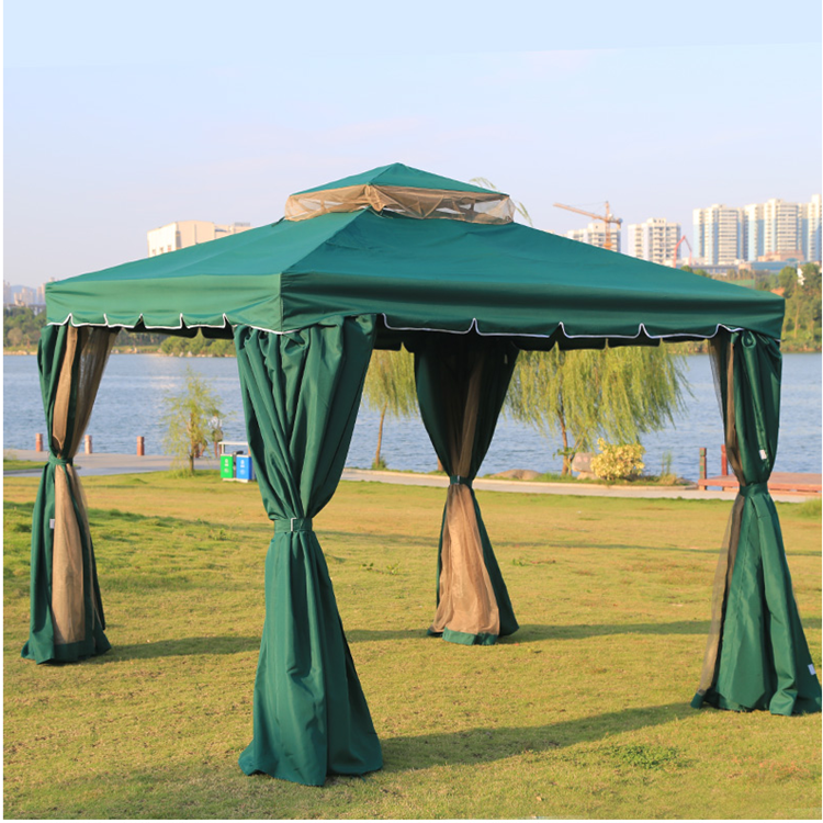 タープ 二重屋根付き大型ワンタッチガゼボタープ