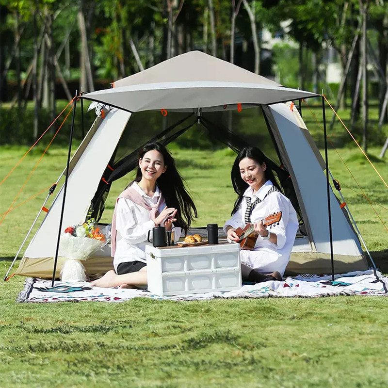 タープ 簡単設営六角形ワンタッチ日よけタープ