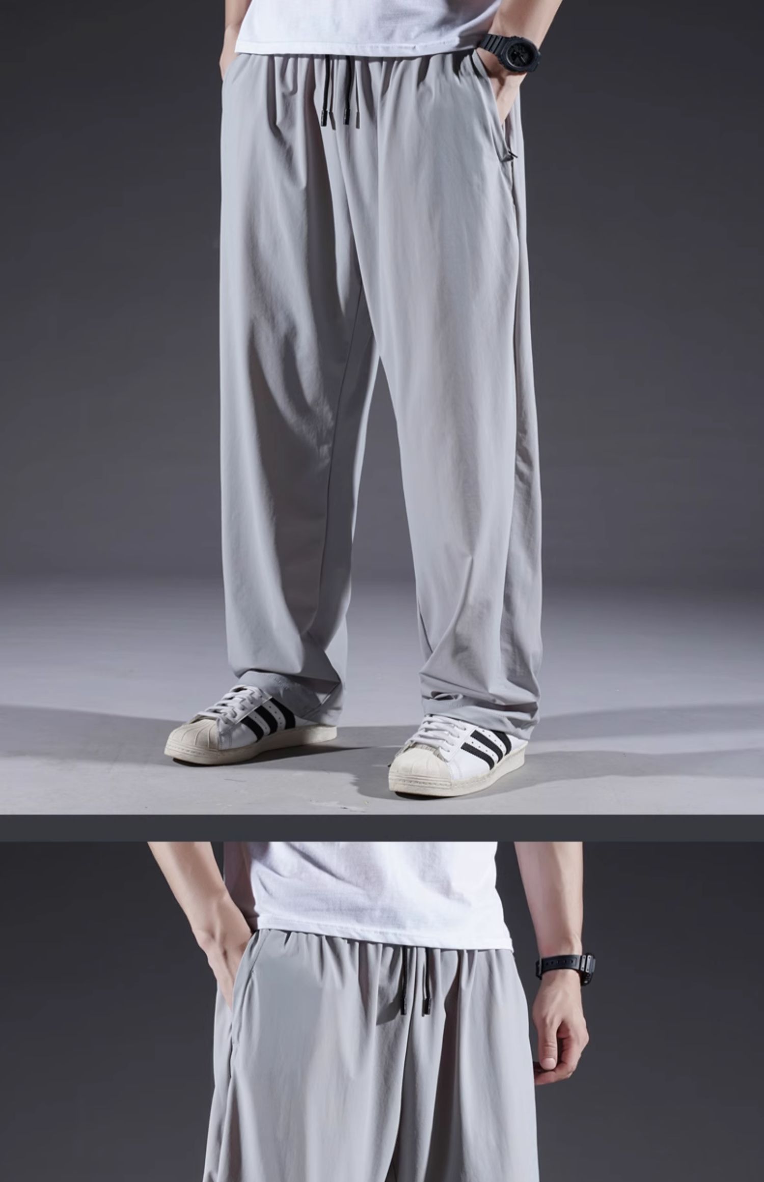 30代メンズファッション 超軽量ドレープワイドパンツ