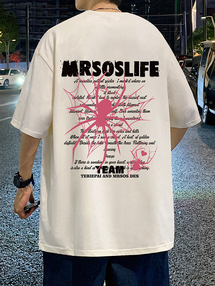 30代メンズファッション 詩的メッセージ グラフィックシャツ