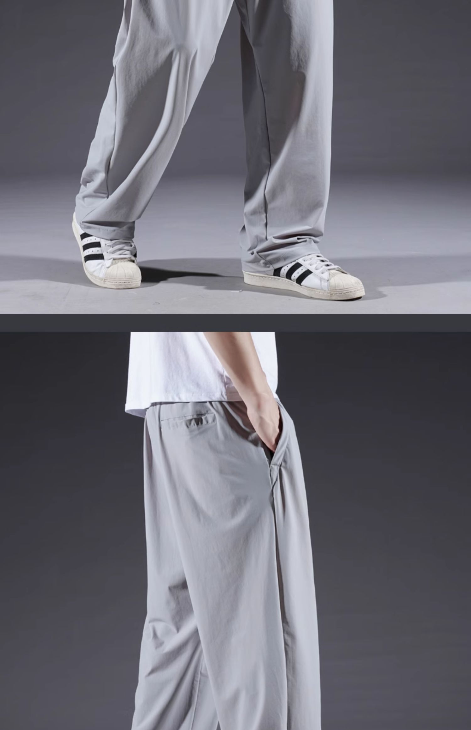 30代メンズファッション 超軽量ドレープワイドパンツ
