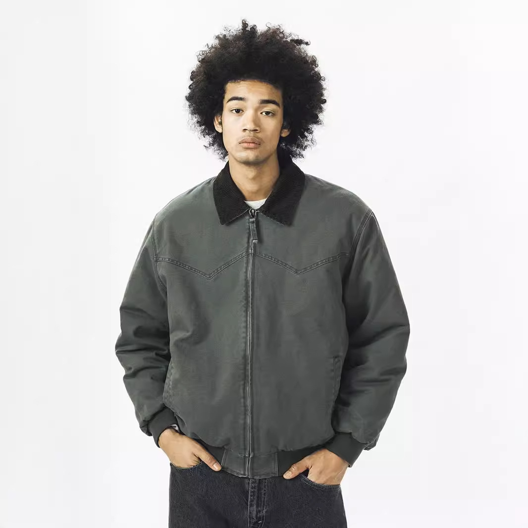 30代メンズファッション コーデュロイ襟ワークジャケット