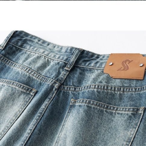 30代メンズファッション ゆったりワイドデニムパンツ
