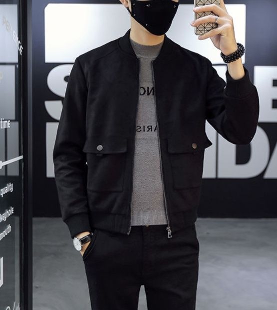 30代メンズファッション スエード素材 スタジアムジャンパー