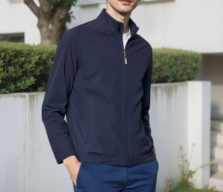 30代メンズファッション スタンドカラー ジップアップ ブルゾン