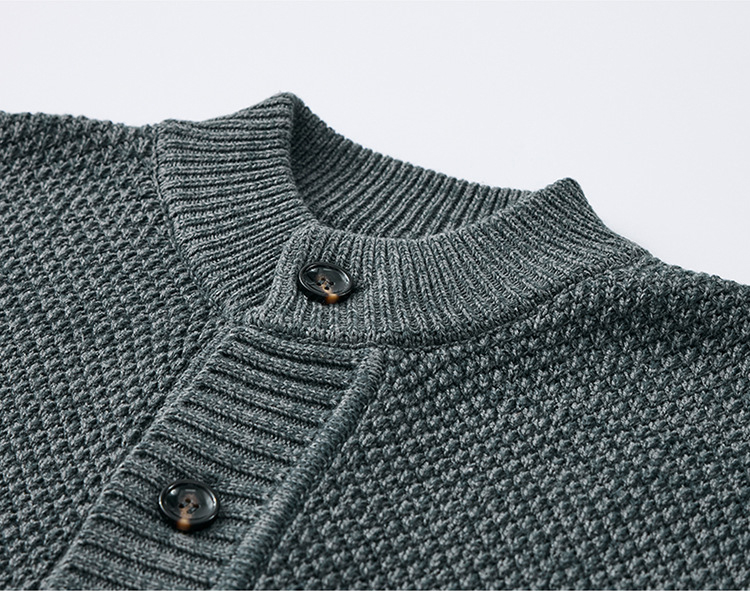 30代メンズファッション 男性用編み込みニットカーディガン秋冬新作