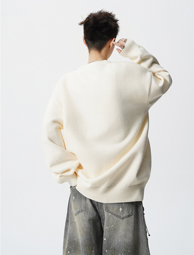 30代メンズファッション 無地長袖ニットセーター秋冬新作トップス