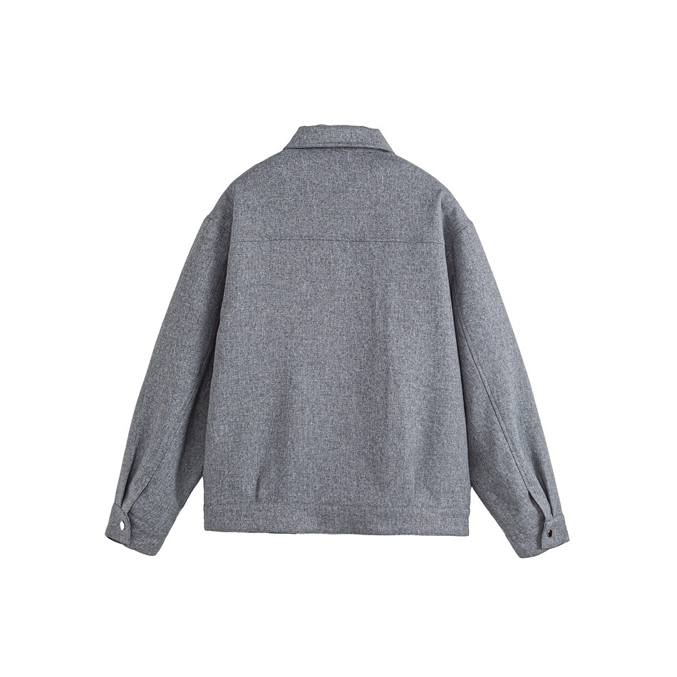 30代メンズファッション 作業服風ワークジャケット グレー メンズアウター