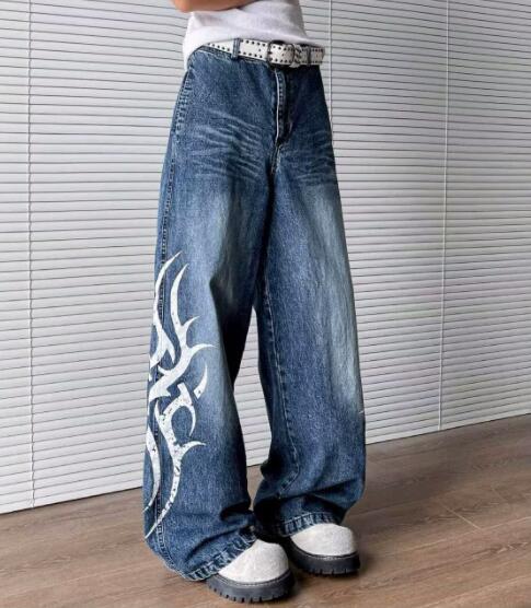 30代メンズファッション メンズ ワイドデニムパンツ ゆったりストレート