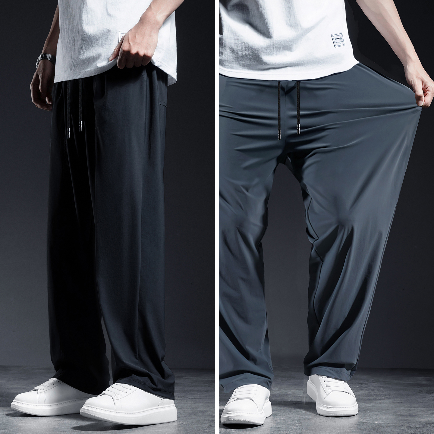 30代メンズファッション 超軽量ドレープワイドパンツ