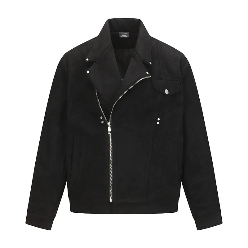 30代メンズファッション スエード調ライダースジャケット