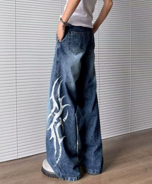 30代メンズファッション メンズ ワイドデニムパンツ ゆったりストレート