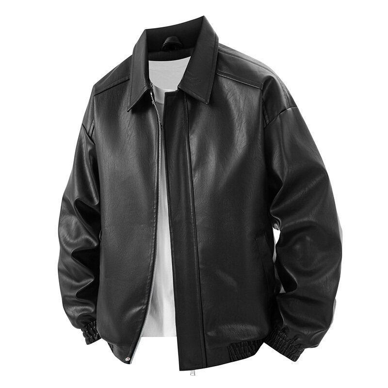 30代メンズファッション 合成皮革ジャケット メンズ 春秋防寒アウター 全2色