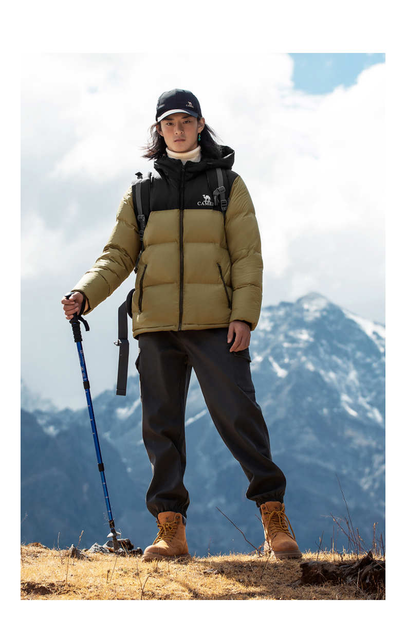 30代メンズファッション バイカラー登山ダウンジャケット