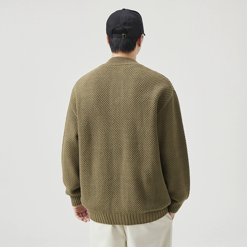 30代メンズファッション 男性用編み込みニットカーディガン秋冬新作