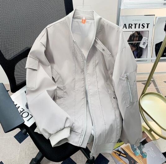 30代メンズファッション メンズ ノーカラー ボンバージャケット