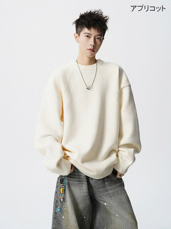 30代メンズファッション 無地長袖ニットセーター秋冬新作トップス