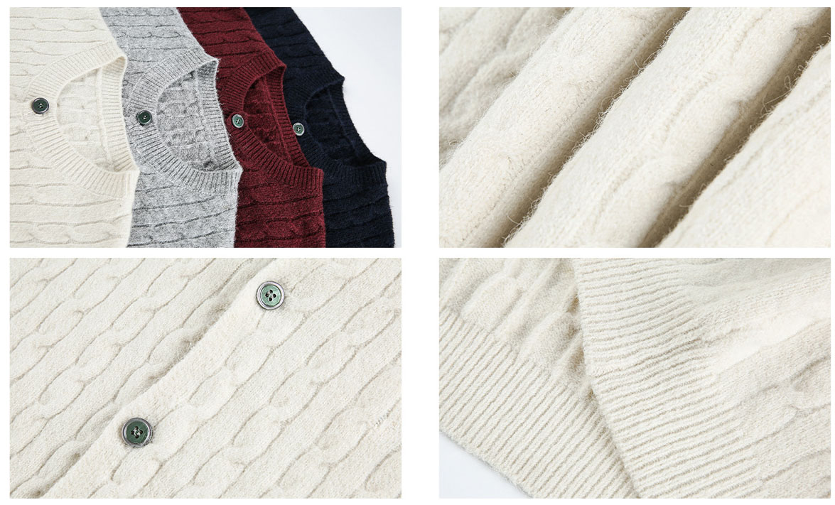 30代メンズファッション 秋冬新作ケーブル編みカーディガン