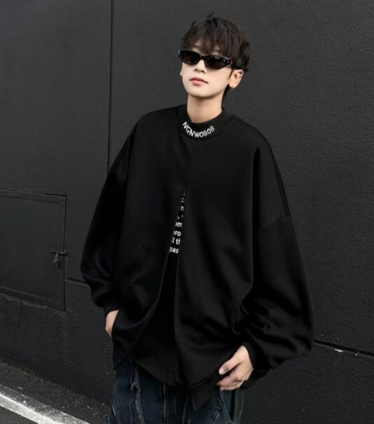 30代メンズファッション メンズ クルーネック トレーナー ゆったりシルエット