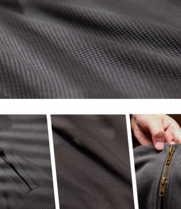 30代メンズファッション チェック柄ノーカラージャケット軽量アウター