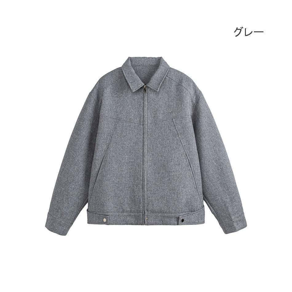 30代メンズファッション 作業服風ワークジャケット グレー メンズアウター