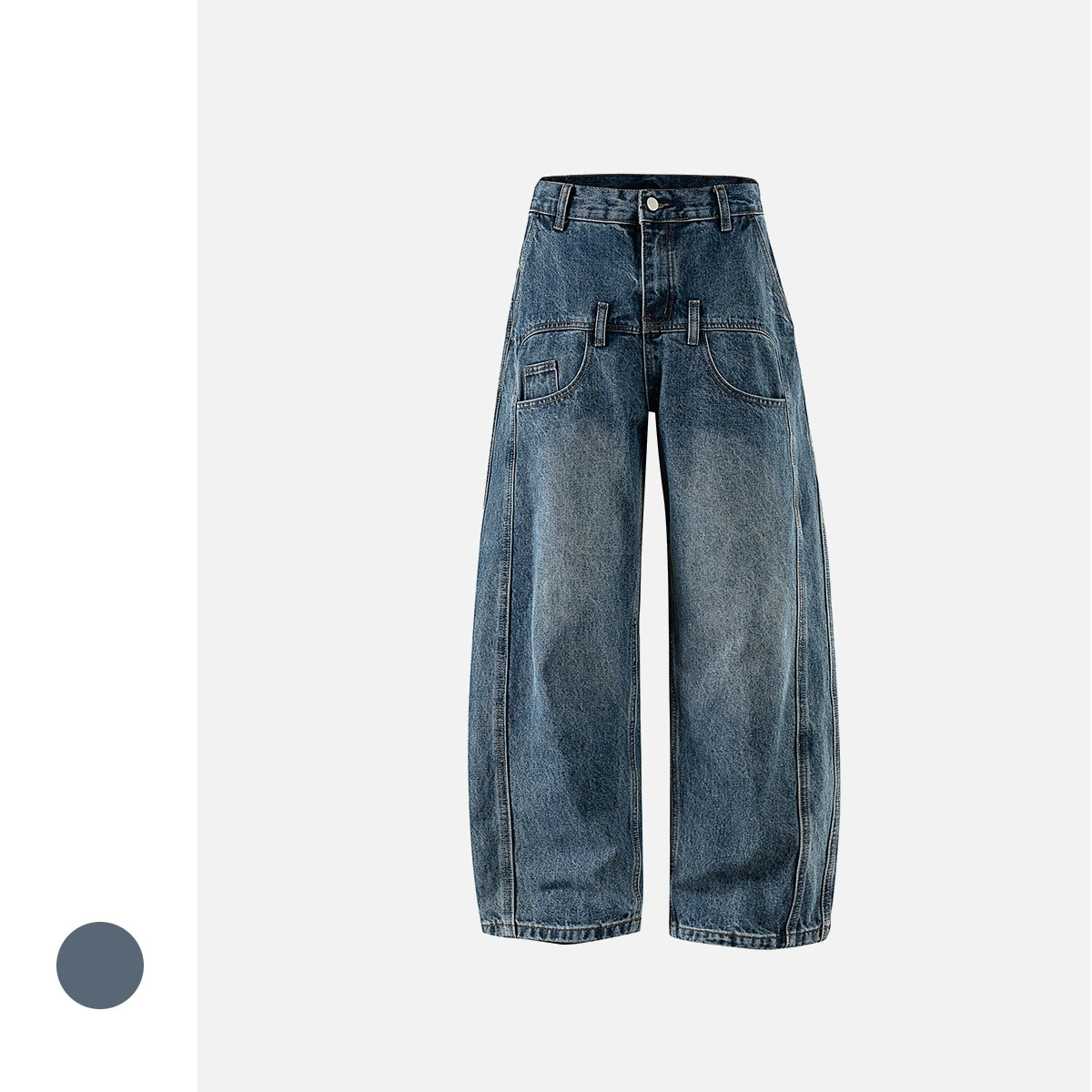 30代メンズファッション ワイドデニムパンツ ゆったりシルエット