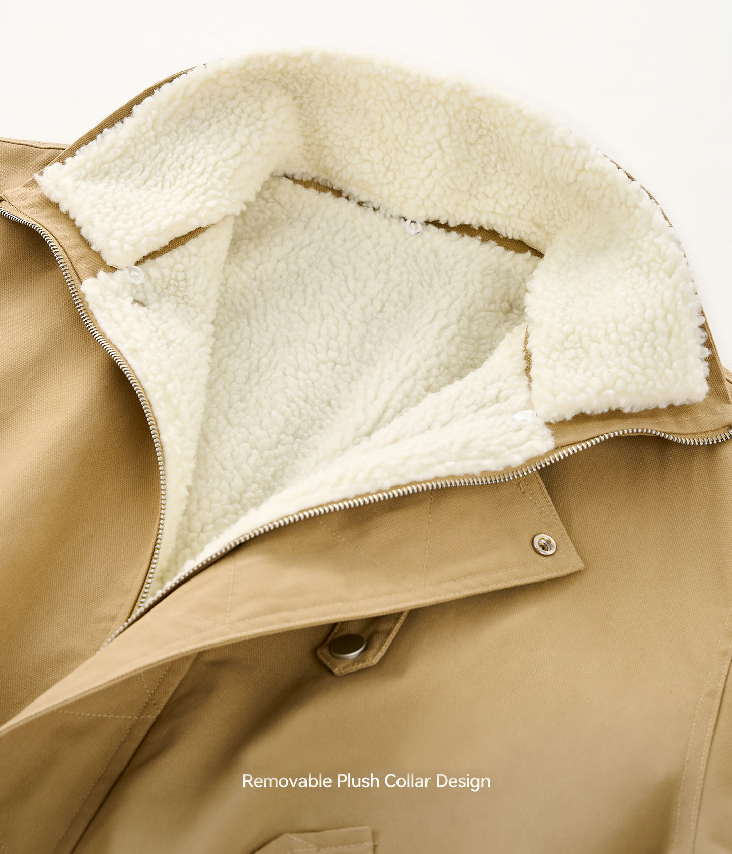 30代メンズファッション 取り外し襟付きボアジャケット裏起毛冬物アウター全3色