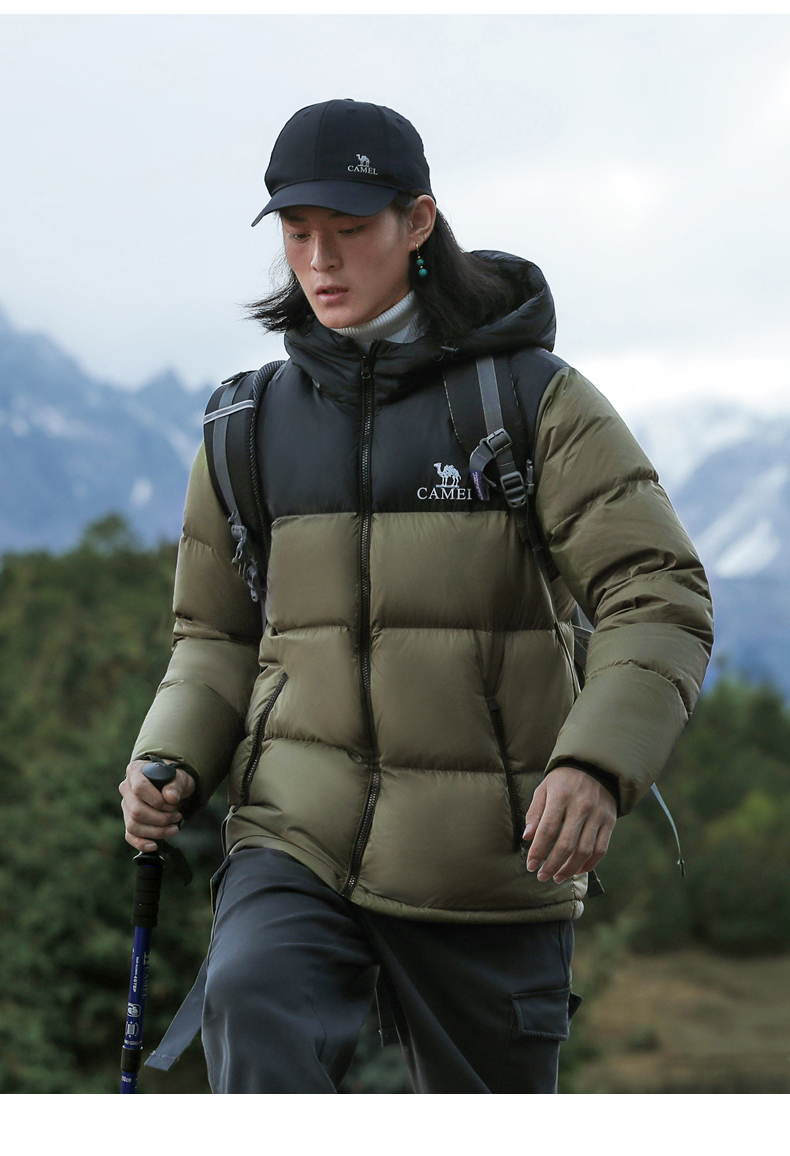 30代メンズファッション バイカラー登山ダウンジャケット