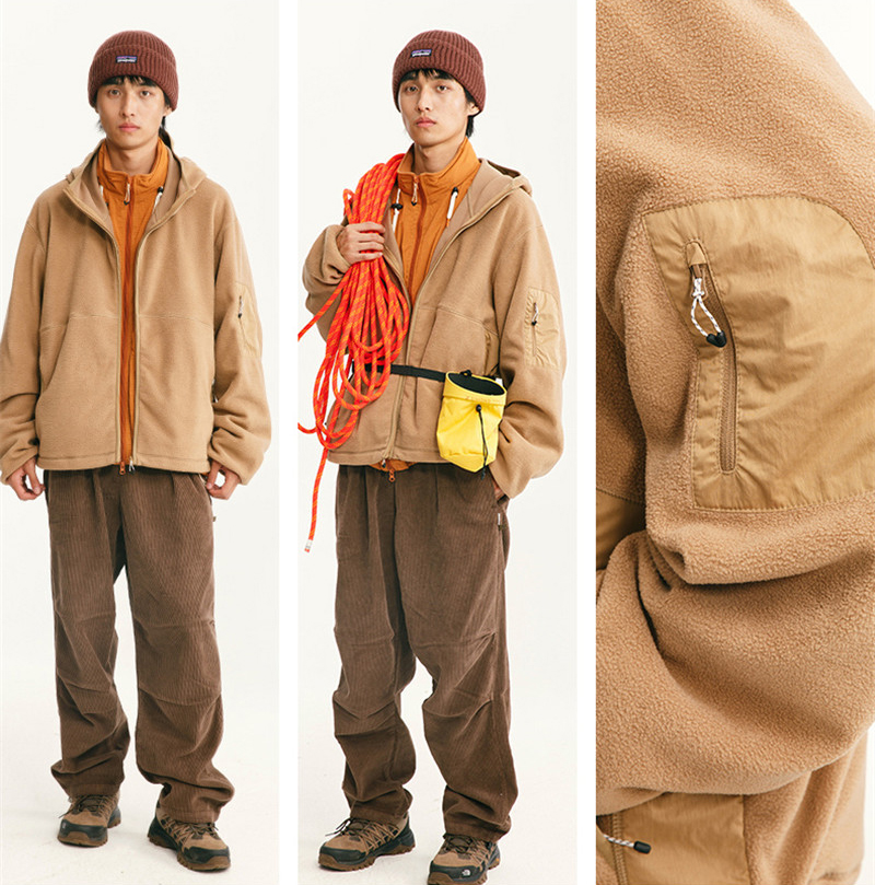 30代メンズファッション 無地ボア中綿ジャケットアウター