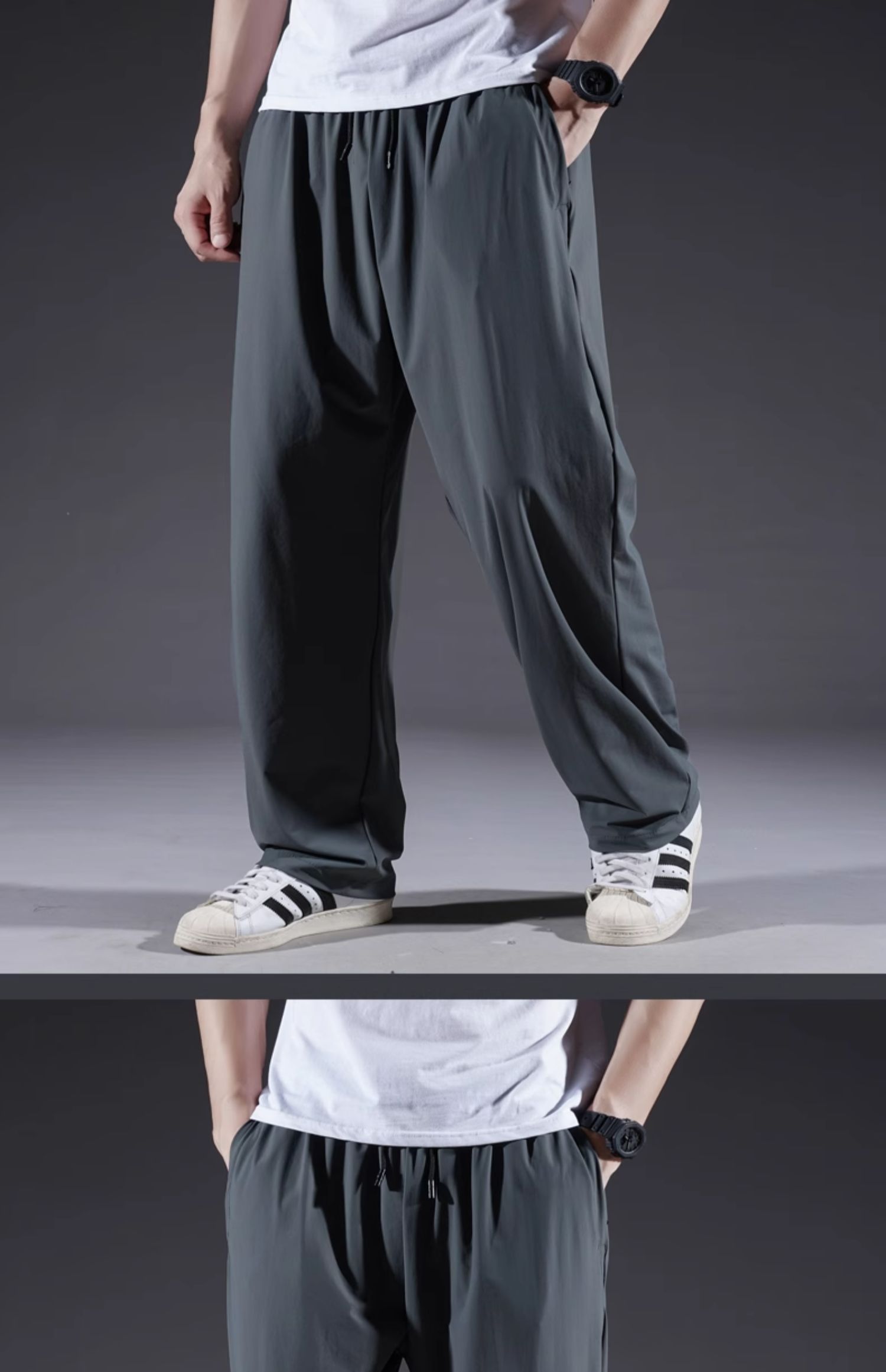 30代メンズファッション 超軽量ドレープワイドパンツ
