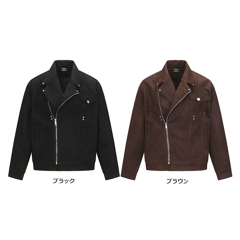 30代メンズファッション スエード調ライダースジャケット