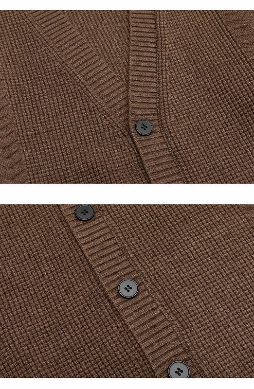 30代メンズファッション ニット編み メンズカーディガン  