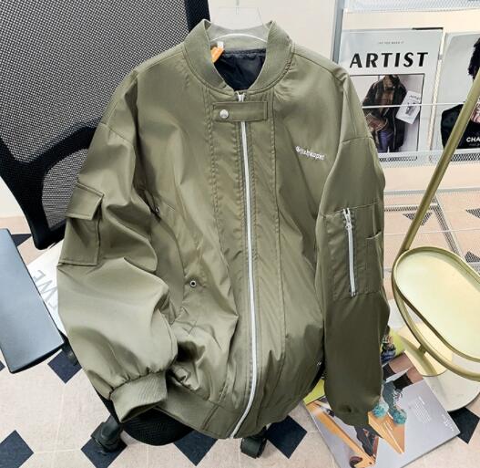 30代メンズファッション メンズ ノーカラー ボンバージャケット