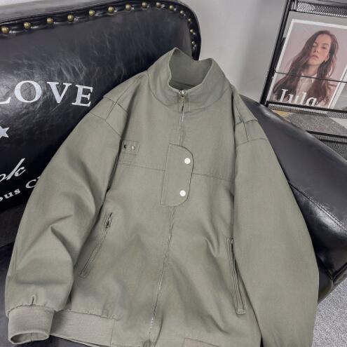 30代メンズファッション メンズライダース風ボンバージャケット黒