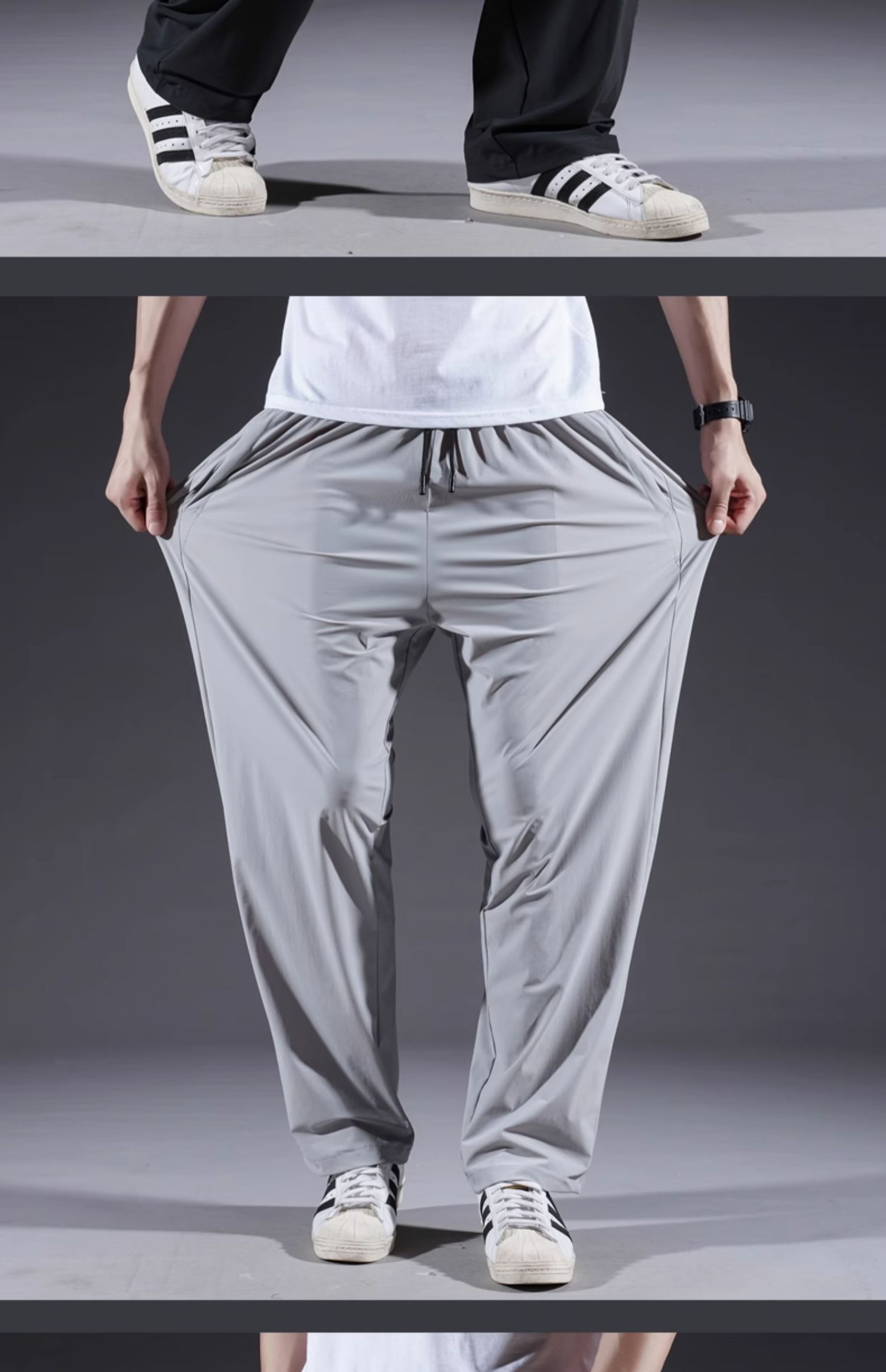 30代メンズファッション 超軽量ドレープワイドパンツ