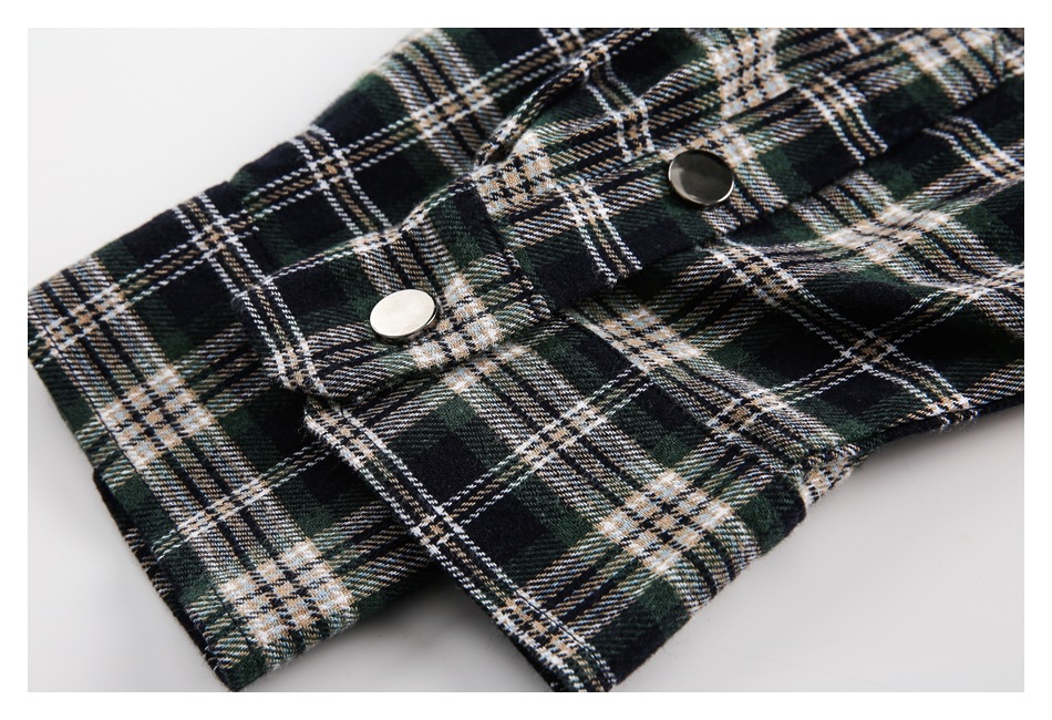 30代メンズファッション チェック柄長袖シャツ秋冬新作街系