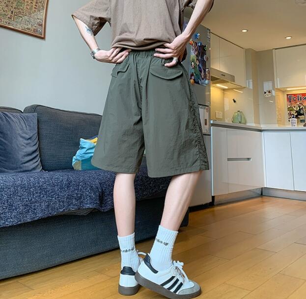 30代メンズファッション 夏用カーゴハーフパンツ メンズ ゆったり膝丈ショーツ